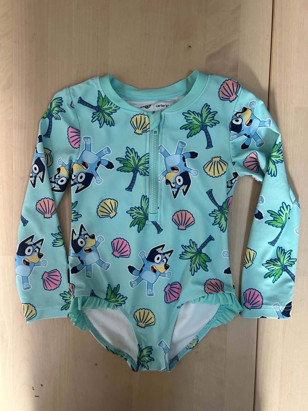 Carter's Bluey Long-Sleeve Toddler Girls One-Piece Swimsuit Size 5T